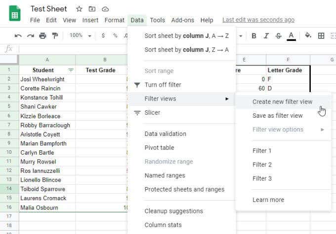create-text-filter-view - Online Tech Tips Sort by Text Color in Google Sheets image - create-text-filter-view