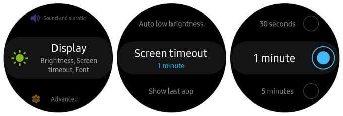 screen-timeout - Online Tech Tips Extending Samsung Gear S3 Battery Life image - screen-timeout