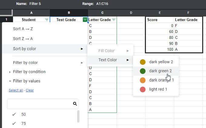 soft-text-color - Online Tech Tips Sort by Text Color in Google Sheets image 2 - soft-text-color