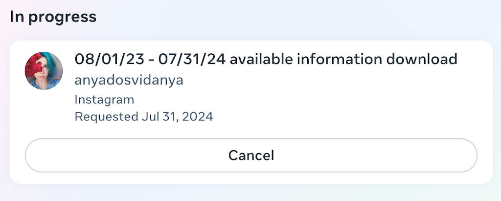 05_download request confirmation - Online Tech Tips Screenshot of file download request on Meta - 05_download request confirmation