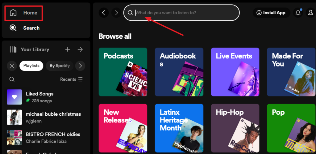 2023-10-11 - Online Tech Tips Searching in the Spotify Web Player - 2023-10-11