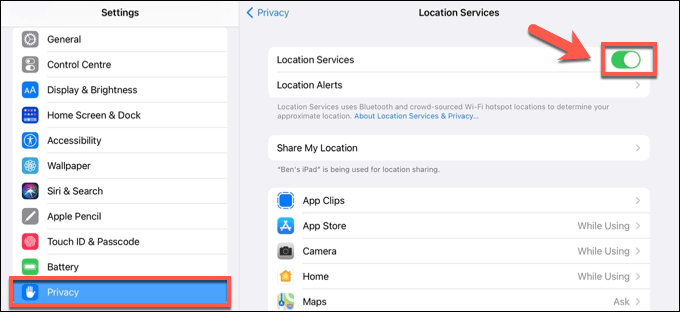 7-iPad-Enable-Location-Services - Online Tech Tips Enable Location Services on Your Device image 2 - 7-iPad-Enable-Location-Services