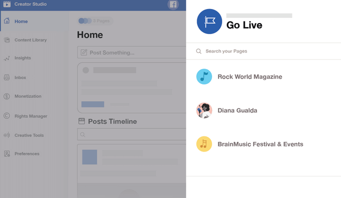 choose-page - Online Tech Tips Livestream on Facebook’s Creator Studio image 2 - choose-page