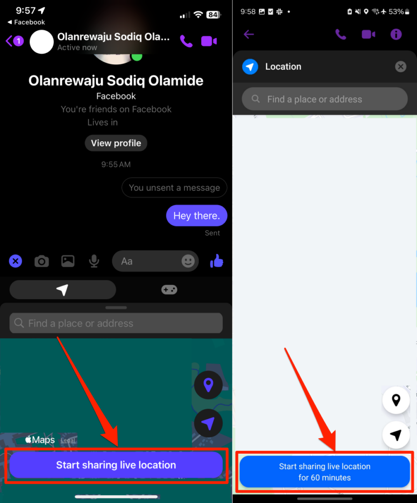 facebook-location-06 - Online Tech Tips Steps to share live location in Facebook Messenger - facebook-location-06