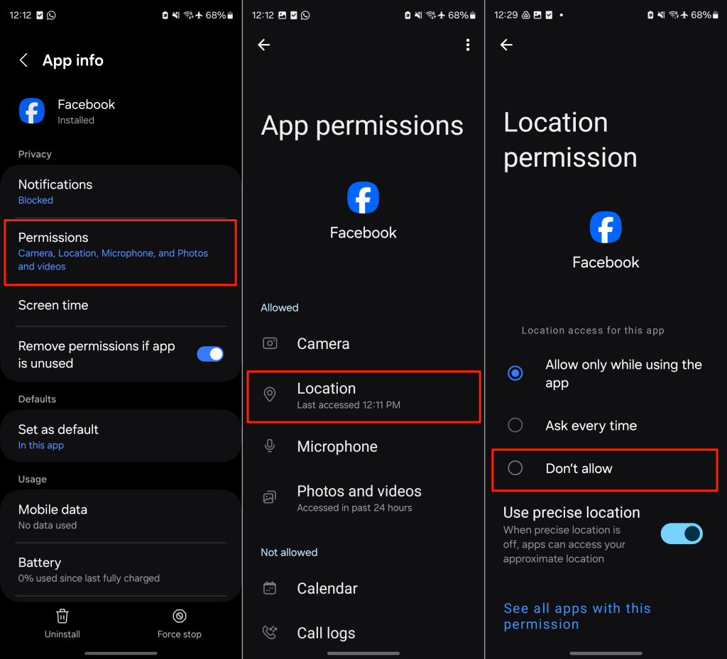 facebook-location-21 - Online Tech Tips Steps to turn off location permission for Facebook in Android - facebook-location-21
