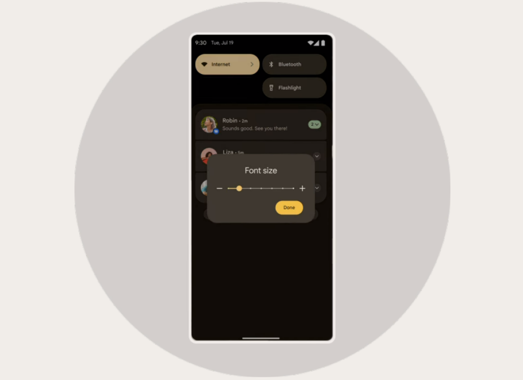 font-size-slide-android-14 - Online Tech Tips "Font size" slider in Android 14 - font-size-slide-android-14