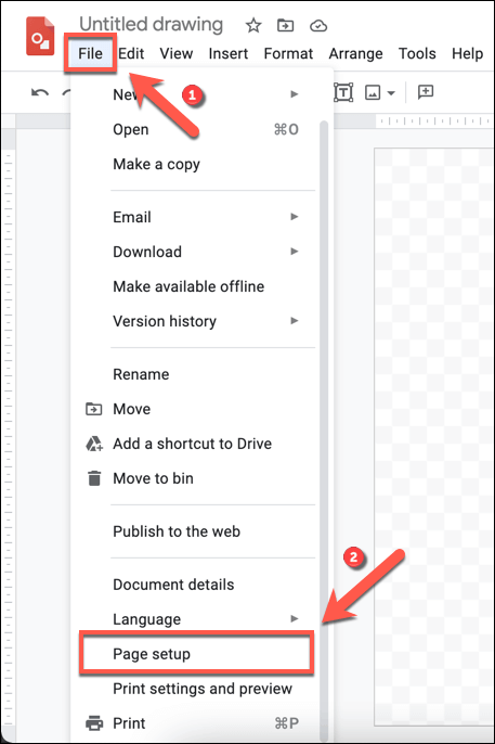 Google-Drawings-Page-Setup-Button - Online Tech Tips How to Make Twitch Emotes Online image - Google-Drawings-Page-Setup-Button