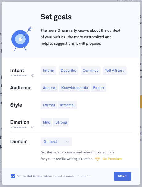 Grammarly-set goals - Online Tech Tips Grammarly image 2 - Grammarly-set goals