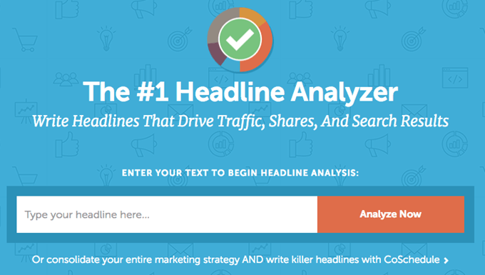 Headline Analyzer home screen - Online Tech Tips Headline Analyzer image - Headline Analyzer home screen