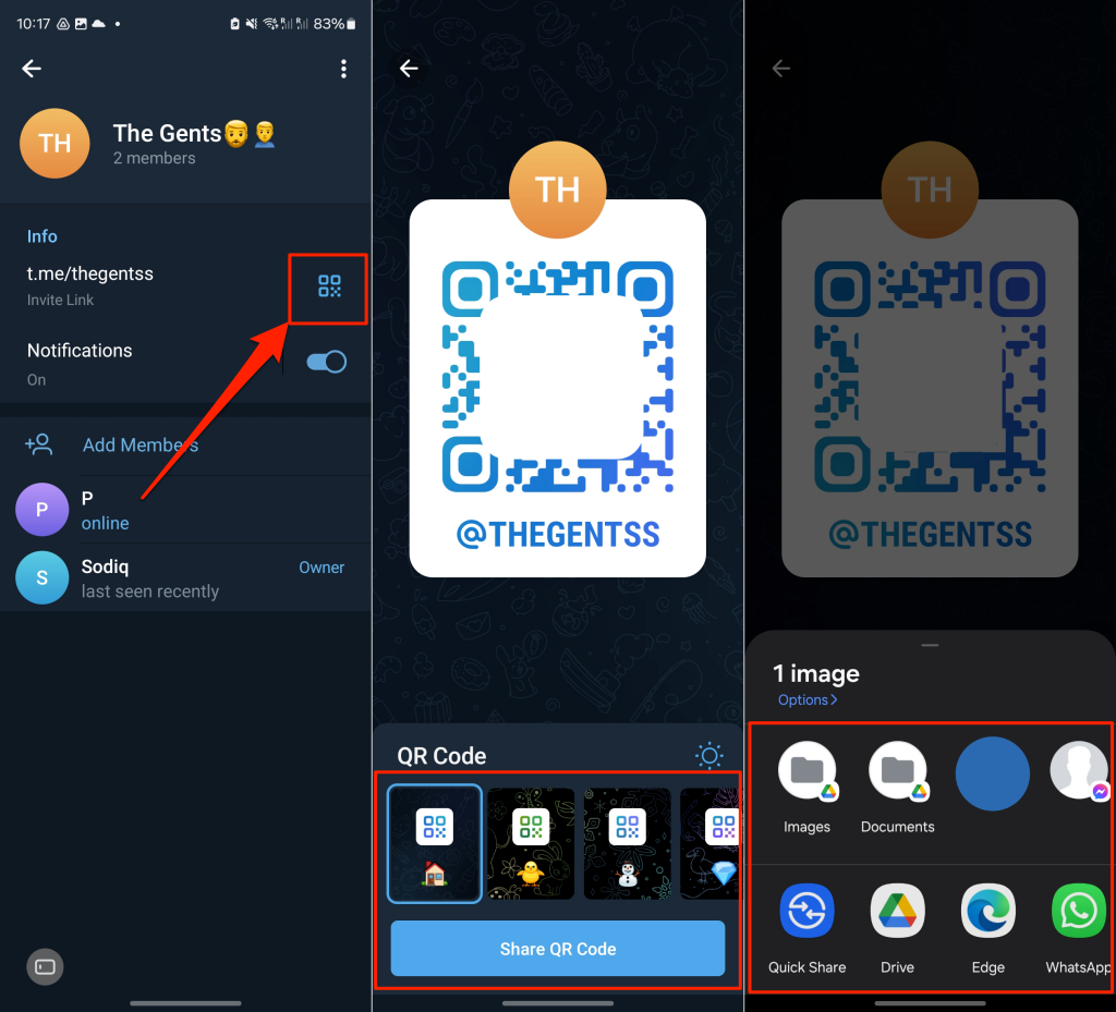 image - Online Tech Tips Steps to generate group invite link as QR code in the Telegram app - image