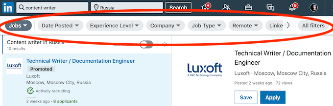job-search-filters - Online Tech Tips Take Advantage of the LinkedIn Job Search Filters image - job-search-filters