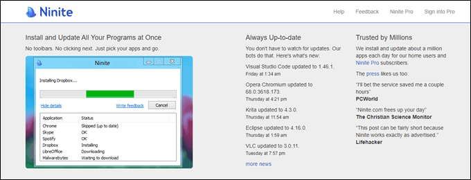 ninite - Online Tech Tips Ninite image - ninite