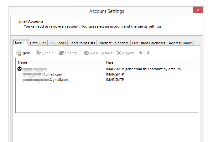 outlook-account-settings - Online Tech Tips Use Your Desktop Email Client to Transfer Gmail Emails image - outlook-account-settings