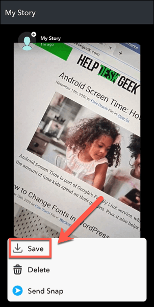 Snapchat-Story-Video-Save-Button - Online Tech Tips How to Save Your Own Snapchat Story Videos image 6 - Snapchat-Story-Video-Save-Button